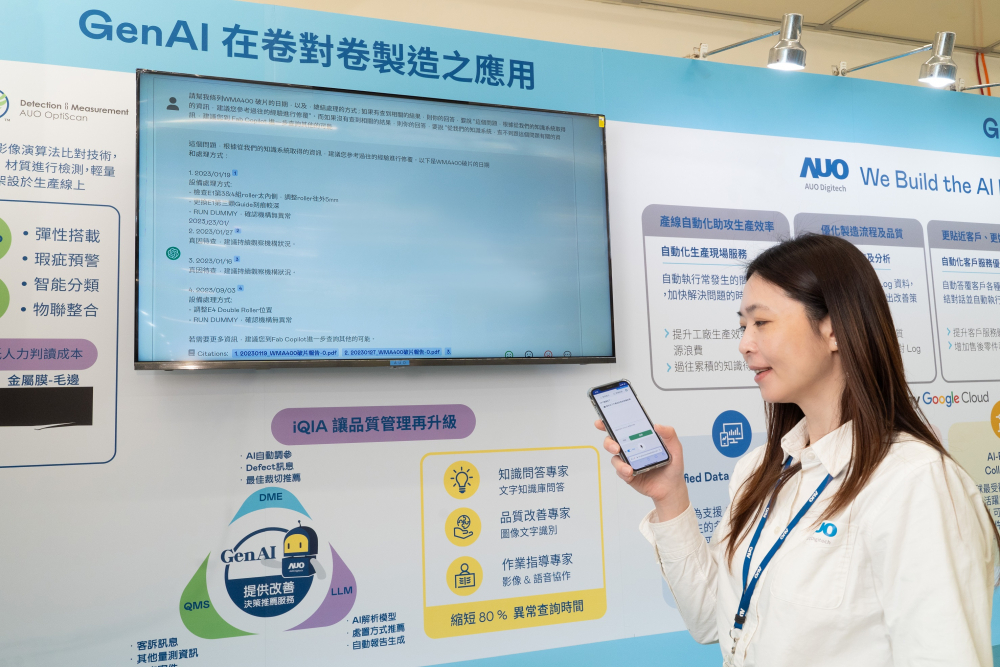 Maxman | 万博数位积极发展数智化转型，透过AI落地应用优化制造流程，革新人力、生产效率与设备维护效益，图为〝智能质量推升助手-iQIA〞（Intelligent quality improve assistant）应用情境，协助质量管理再升级。